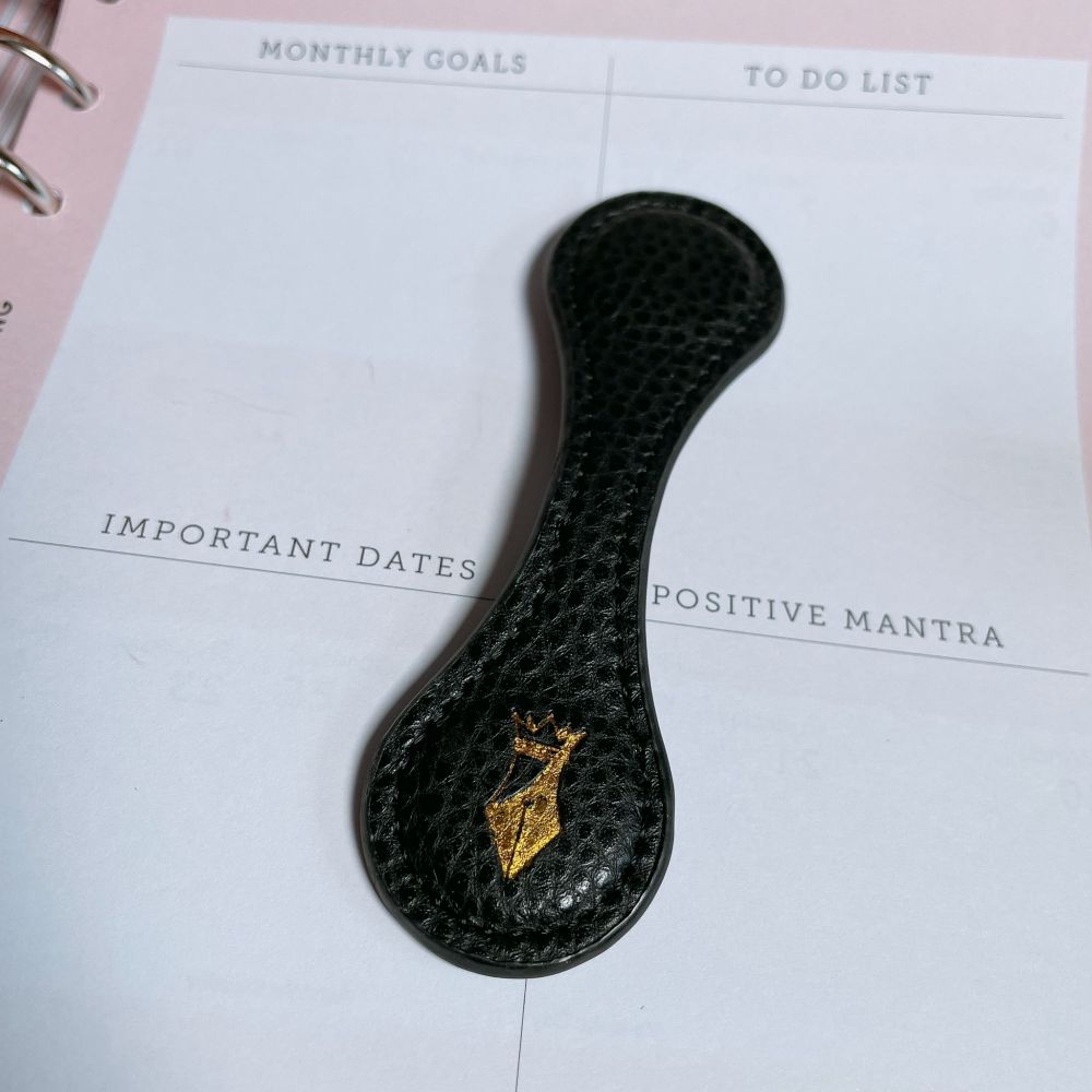 Black Leather Page Marker